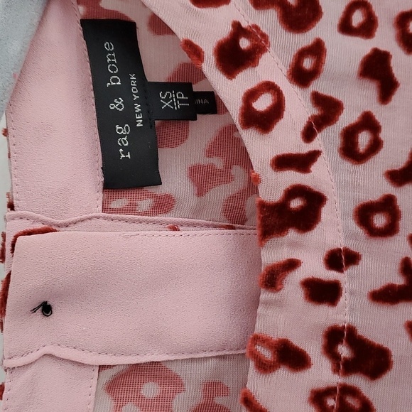 Rag and Bone Gia Leopard Print Velvet top size XS - Picture 7 of 12